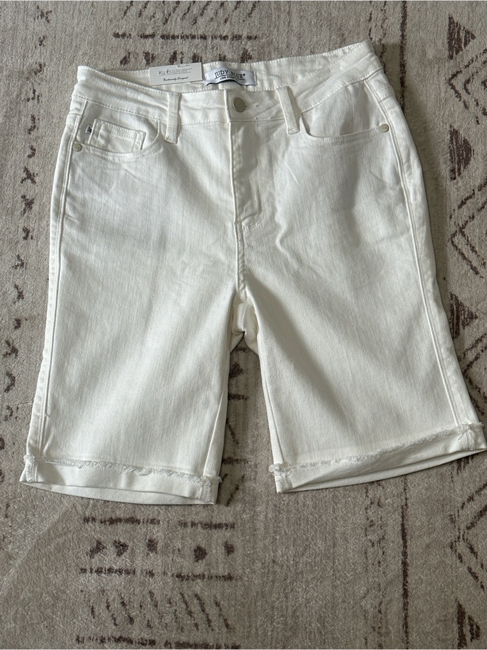 Judy Blue White High-Rise Bermuda Shorts